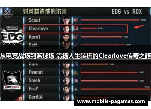 从电竞战场到篮球场 清扬人生转折的Clearlove传奇之路 从电竞战场到篮球场 清扬人生转折的Clearlove传奇之路